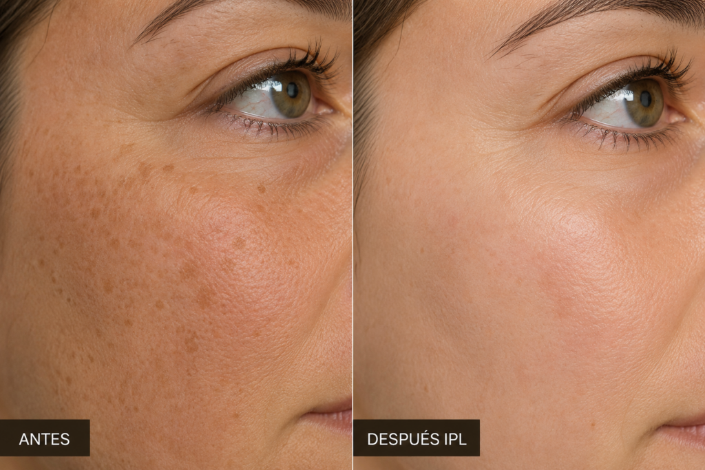 antes y después de tratamiento IPL Luz Pulsada en Carrasco Mataix