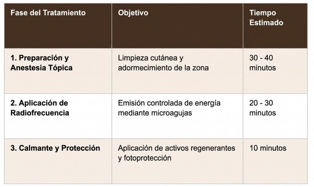 Procedimiento paso a paso de la radiofrecuencia fraccionada con microagujas